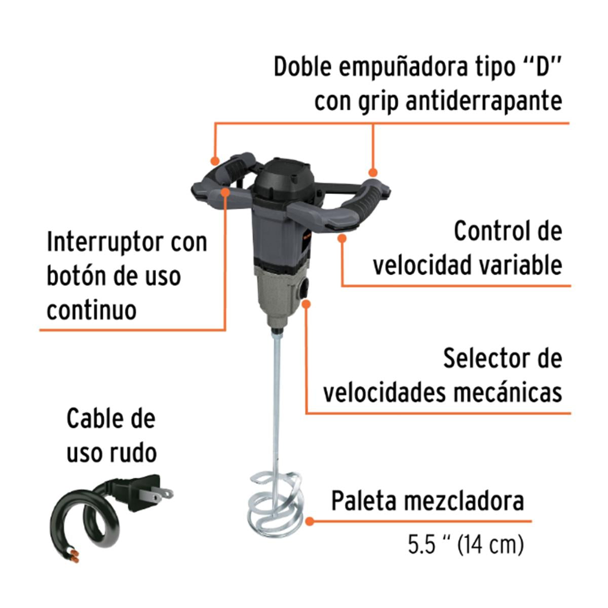 Mezcladora Eléctrica 1500W Industrial Truper 101519 |  MEZ-150N