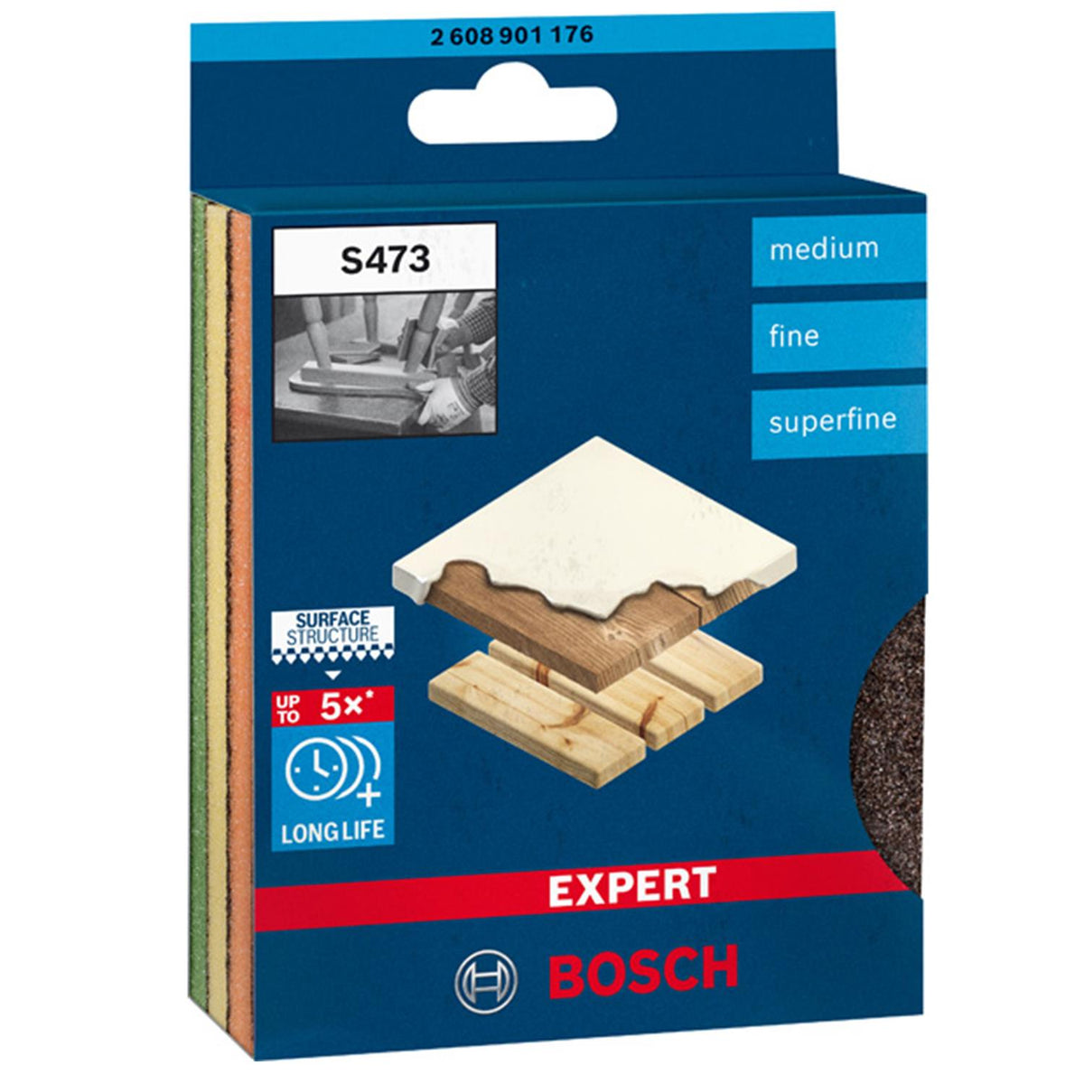 Juego de 3 Esponjas Abrasivas EXPERT S473 98 x 120 x 13 mm Bosch 2608901176