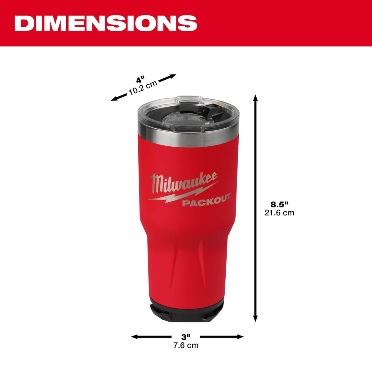 Vaso termo de 880ml rojo (30oz) PACKOUT™ Milwaukee 48-82-8393R