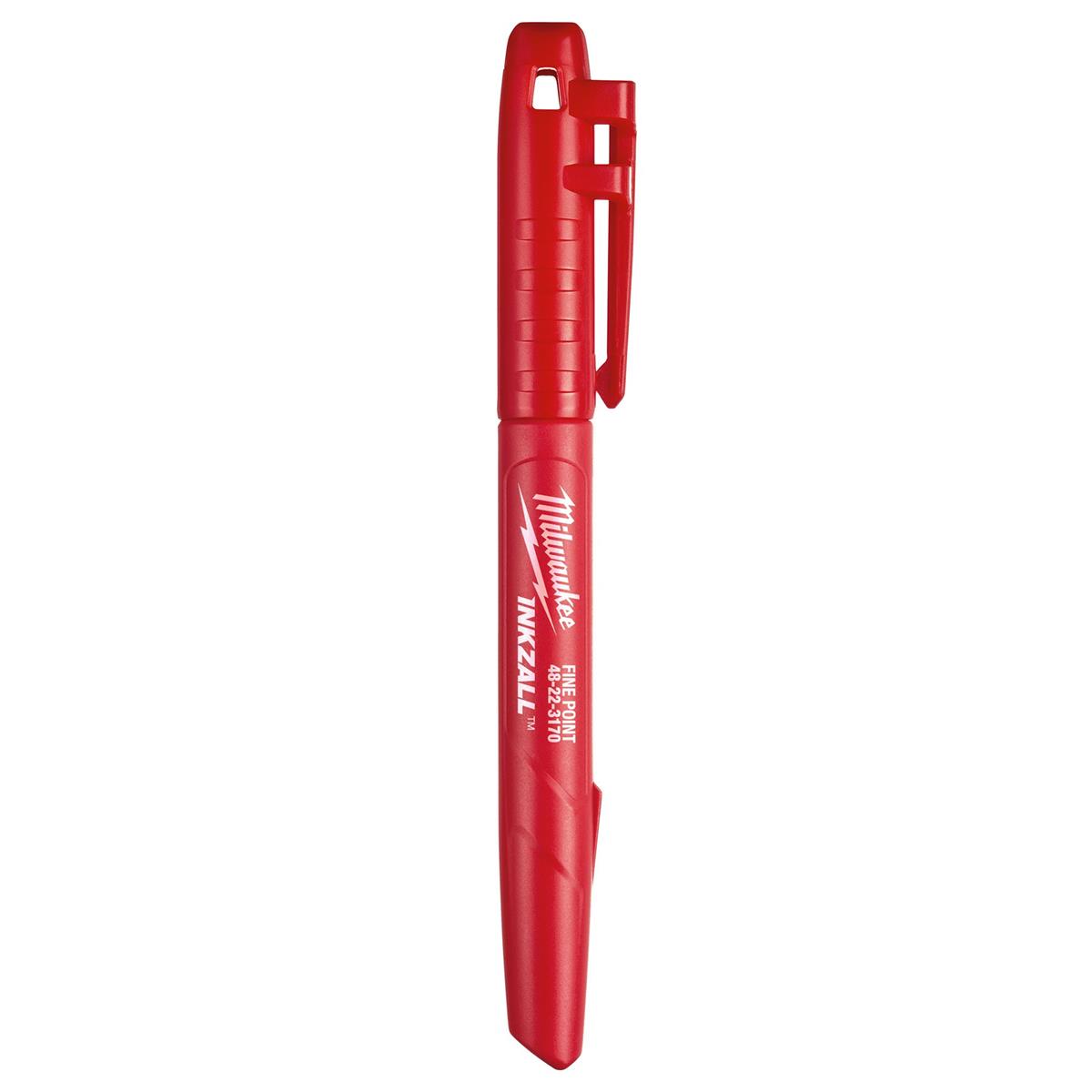 Marcador de Punto Fino Rojo INKZALL™ Milwaukee 48-22-3170