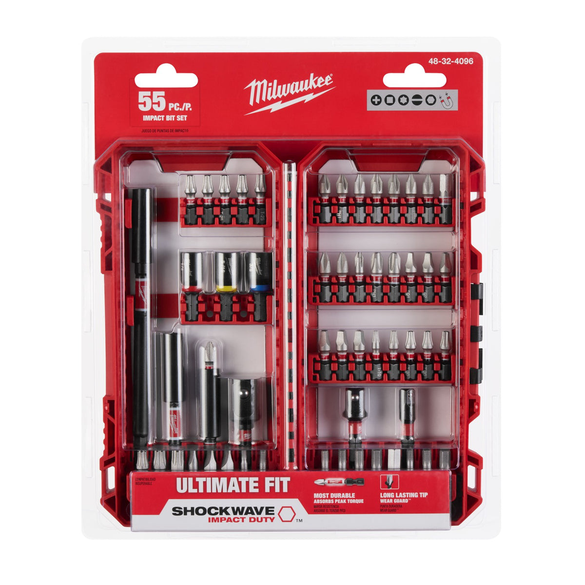 Juego de Puntas de Impacto (55 Piezas) SHOCKWAVE™ Milwaukee 48-32-4096