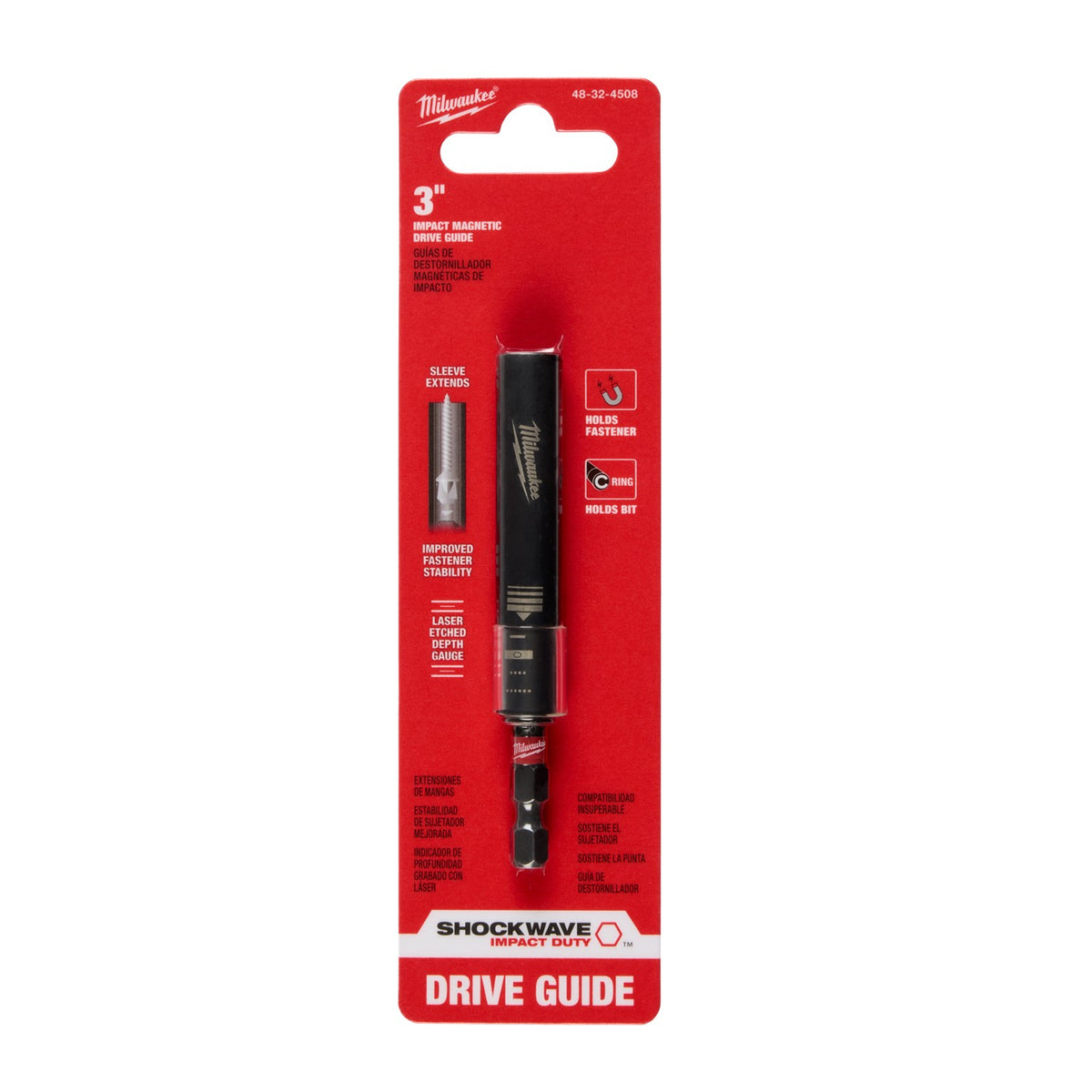 Guí­a Magnética de Impacto de 3" para Puntas SHOCKWAVE™ Milwaukee 48-32-4508