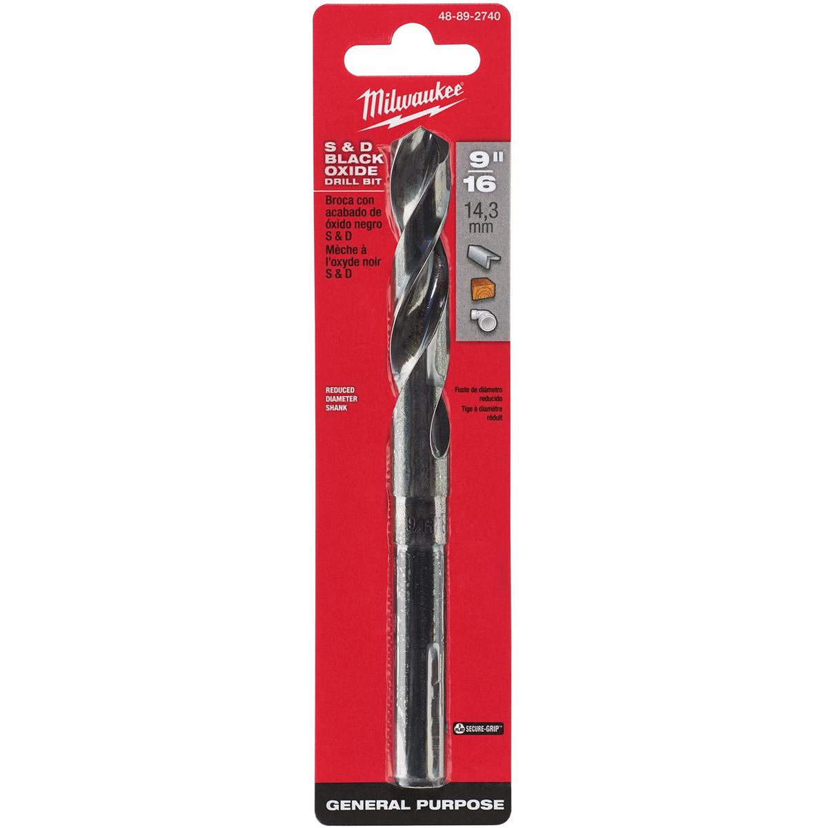 Broca de Óxido Negro S&D de 9/16" Milwaukee 48-89-2740