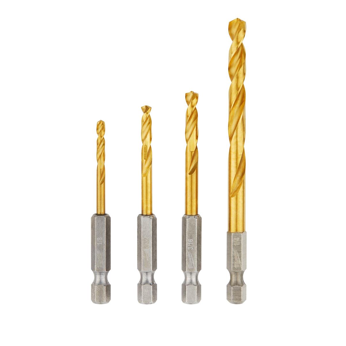 Juego De 4 Brocas de Titanio SHOCKWAVE™ Milwaukee 48-89-4644