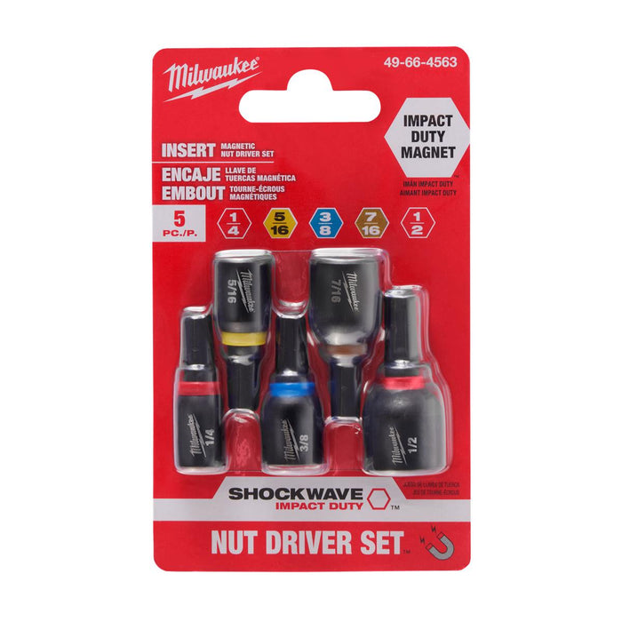 Juego de Dados de Impacto Hexagonales de 1/4" (5 Piezas) SHOCKWAVE™ Milwaukee 49-66-4563