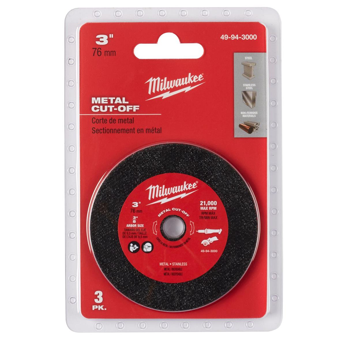 Disco Abrasivo Multimaterial de 3" (3 Piezas) Milwaukee 49-94-3000