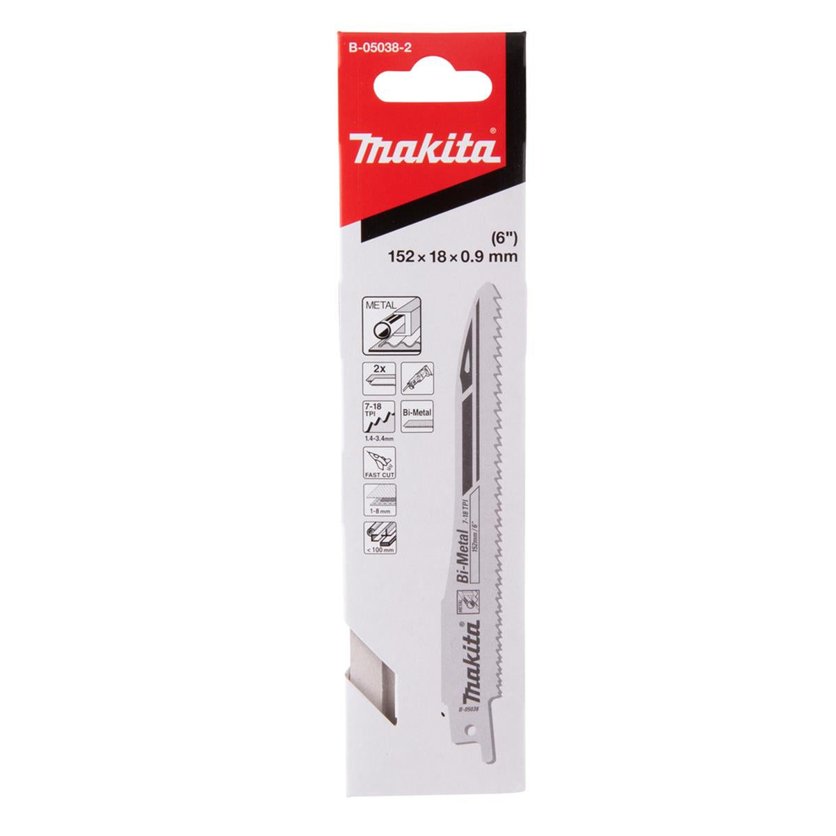 5 Segueta Sable Corte Rápido para Acero y Plástico de 6" Makita B-05038