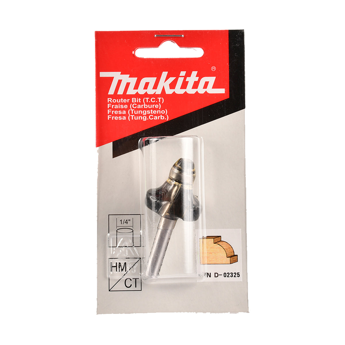 Fresa para Perfilados Moldura 1/4" x 1/4" Makita D-02325
