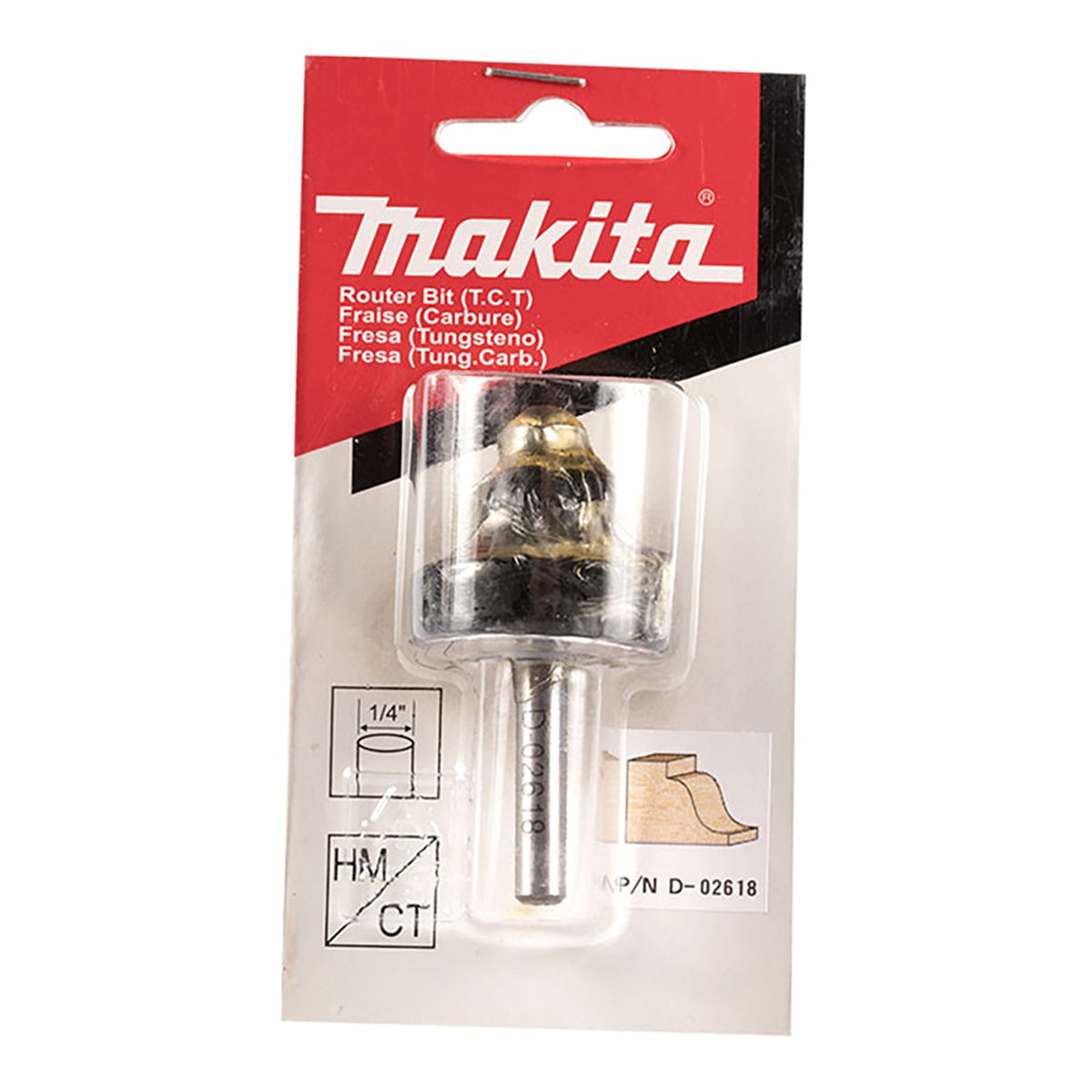 Fresa Romana 1/4" con Balero Zanco 1/4" Makita D-02618