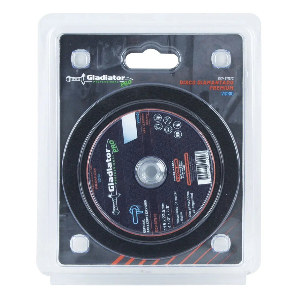 Disco Diamantado de Corte 4½" para Vidrio Gladiador DCV 8115/2