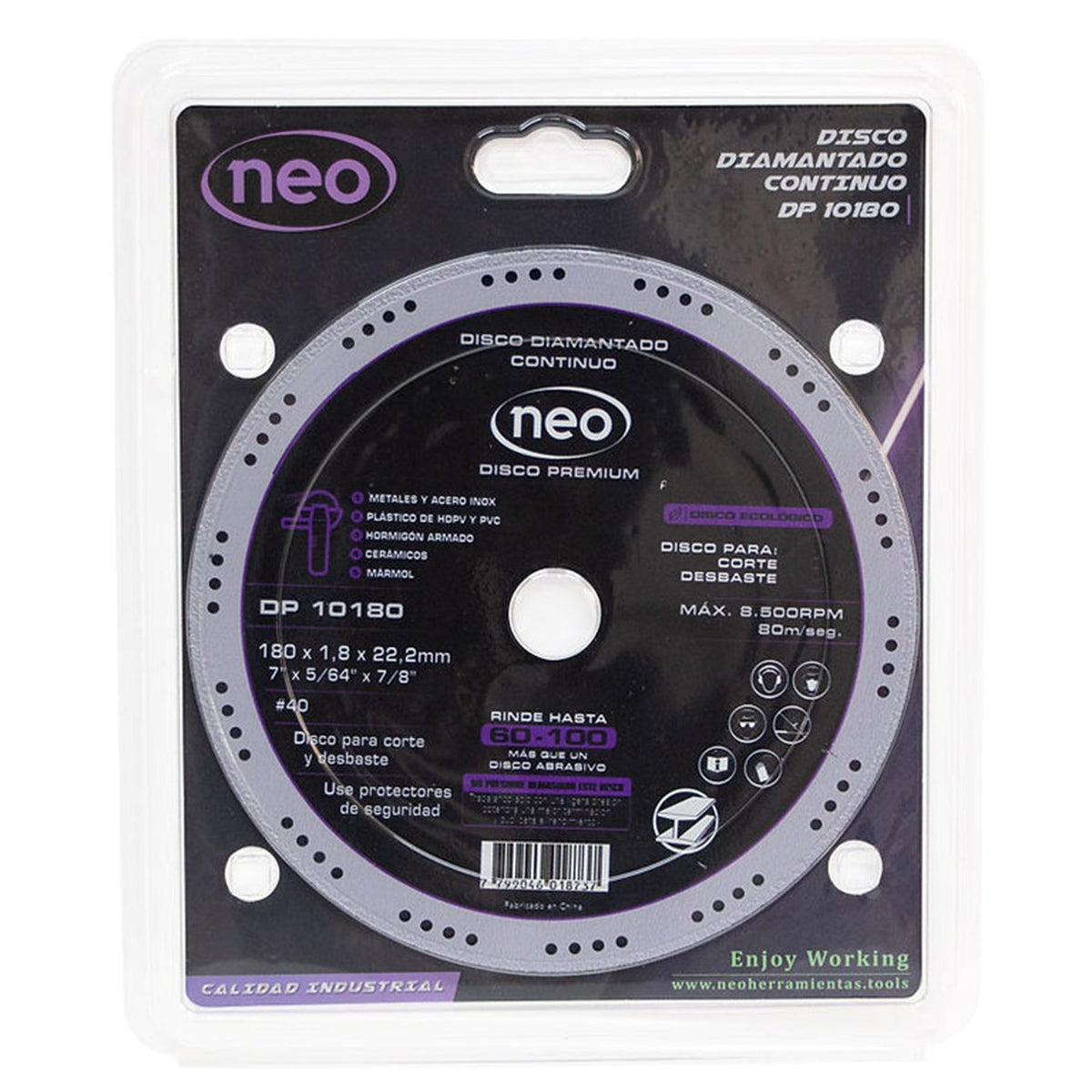 Disco Diamantado Continuo Premium 7" Neo DP 10180-A