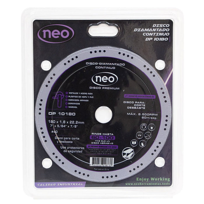 Disco Diamantado Continuo Premium 7" Neo DP 10180-A