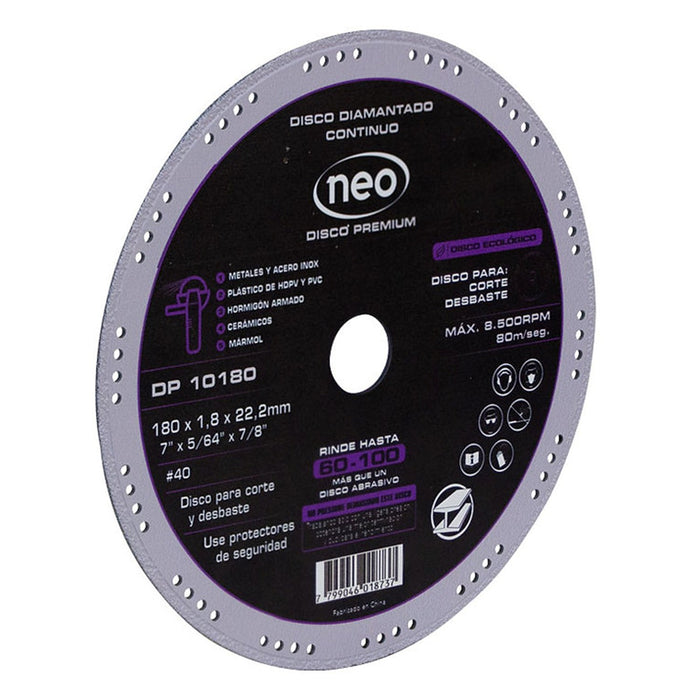 Disco Diamantado Continuo Premium 7" Neo DP 10180-A