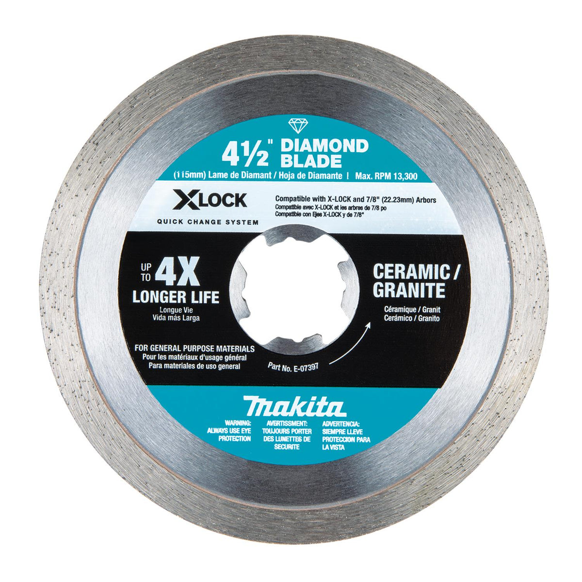 Disco de Diamante de Rin Continuo 4-1/2" X-LOCK Makita E-07397
