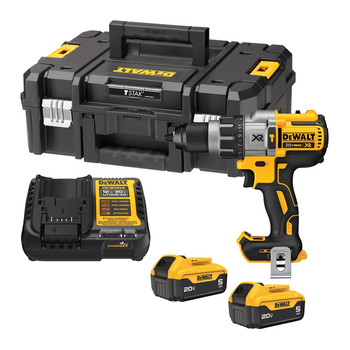 Rotomartillo  de 1/2" 20 V MAX* XR Brushless + Caja de Herramientas T STAK DEWALT DCD996P2T-BT