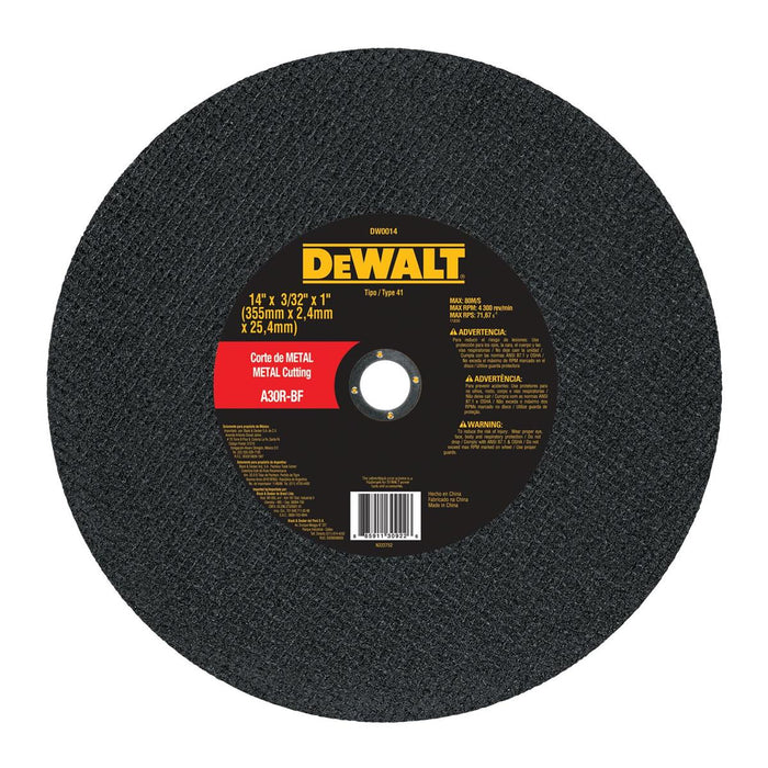 Disco Abrasivo de 14" Para Corte Metal Dewalt DW0014