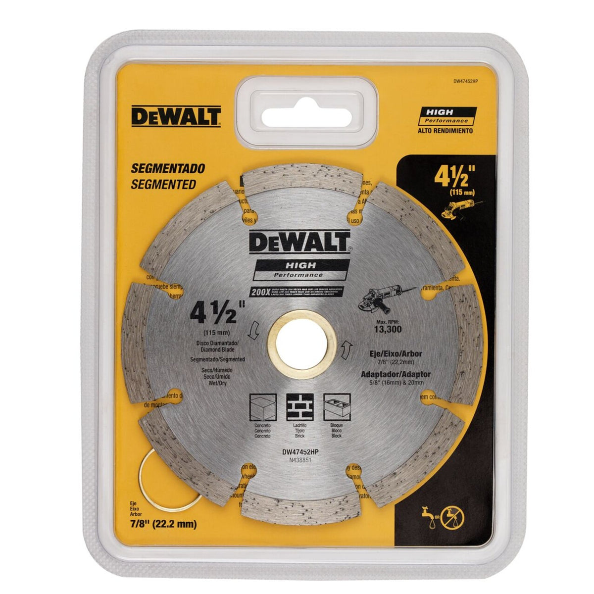Disco Diamantado Segmentado para Concreto 4 ½" Dewalt DW47452HP