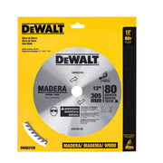 Disco Sierra 12" X 1" 80 Dientes Madera DEWALT DWA03150
