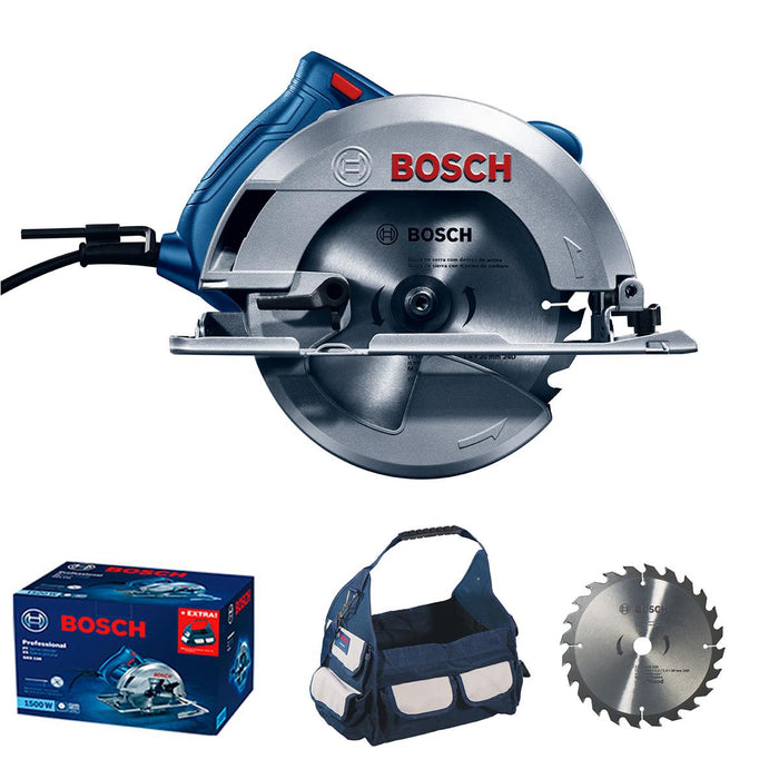 Sierra Circular de 7-1/4" 1,500W (GKS 150) Con Bolsa y Disco de Corte Bosch 06016B30G2