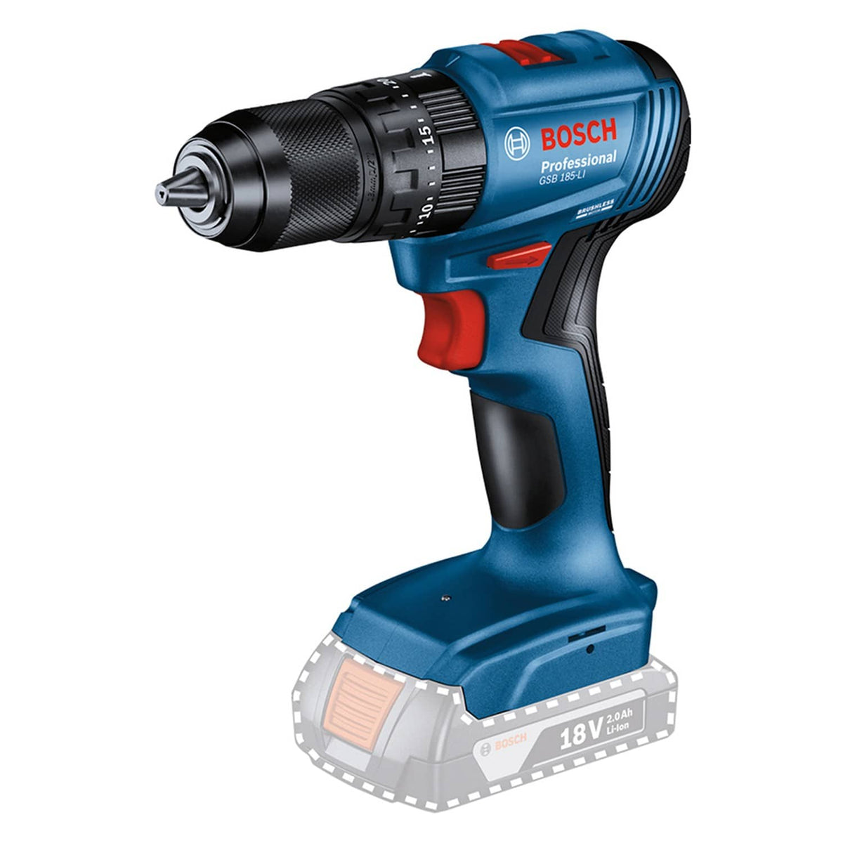Combo  18V  Rotomartillo de 1/2" GSB 185-LI + Esmeril 4 ½" GWS 180-LI Brushless Bosch 06019H90G4