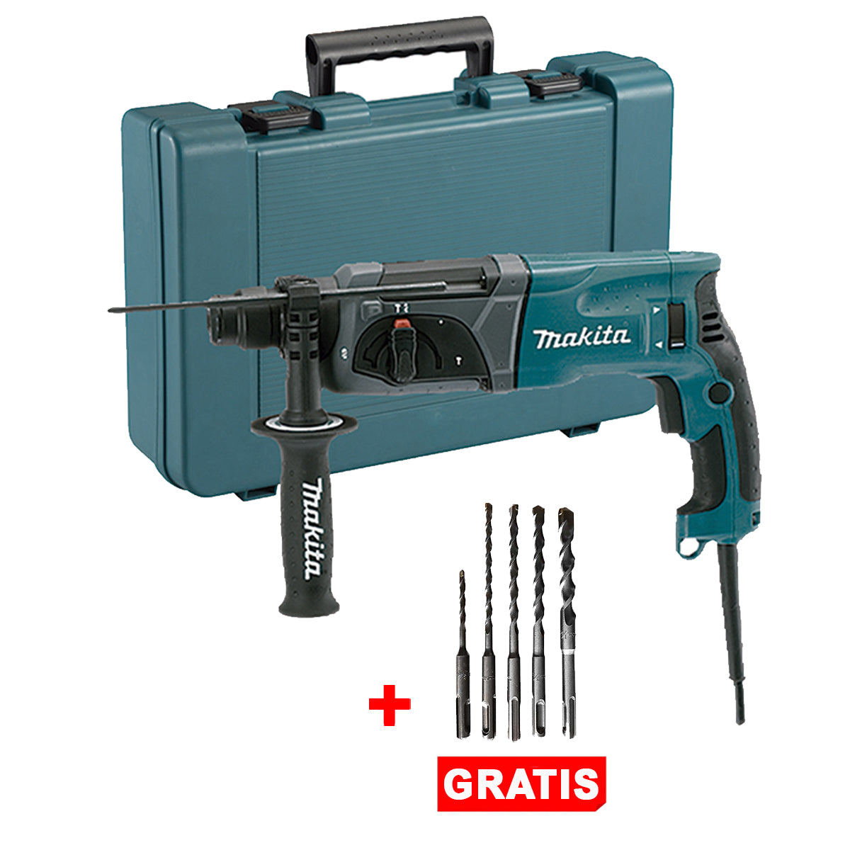 Rotomartillo Electro-Neumático SDS-Plus 780W + Brocas SDS-Plus Makita HR2470-P1
