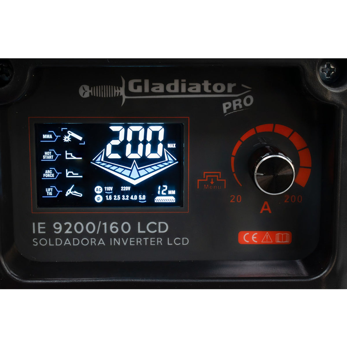 Soldadora Inversor 2 en 1 Bivoltaje de 200A IE 9200/160 LCD MX