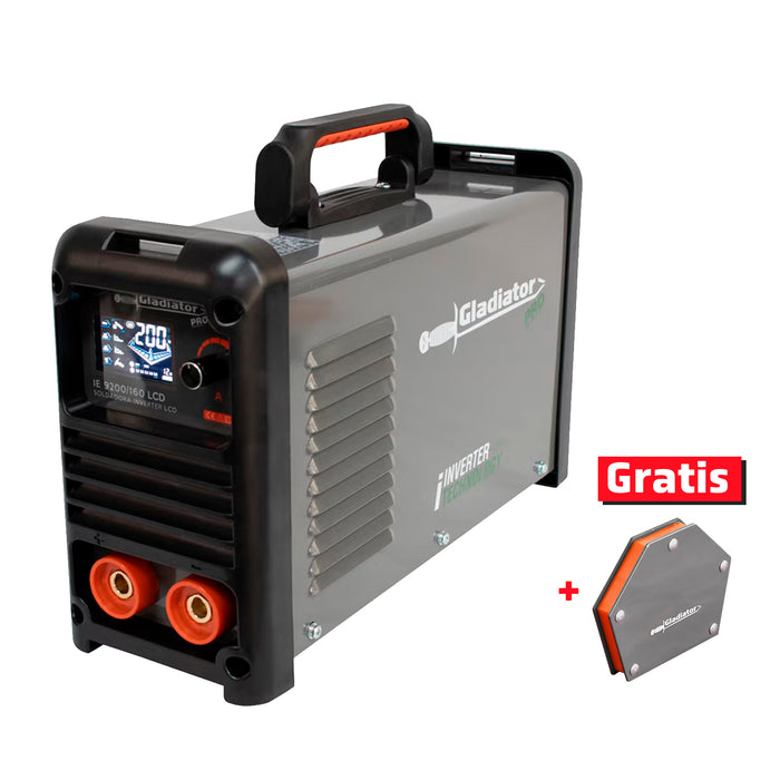 Soldadora Inversor 2 en 1 Bi-voltaje de 200A con Pantalla LCD Gladiator IE 9200/160 LCD-P2