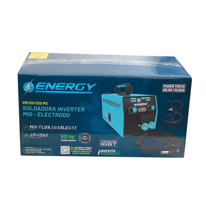 Inversor 2 en 1 MIG + Electrodo – 120A Energy IME120/1/120 MX