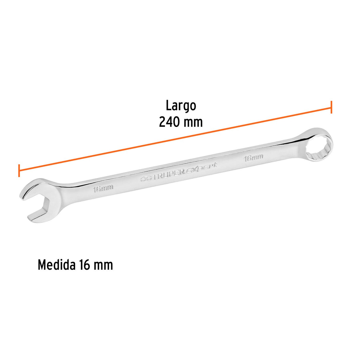 Llave Combinada 10 mm x 164 mm Expert Acero Cromo Vanadio Truper 15614