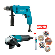 Combo Rotomartillo de 5/8" y Esmeriladora de 4½" Makita + Accesorios MTK0003B-P2