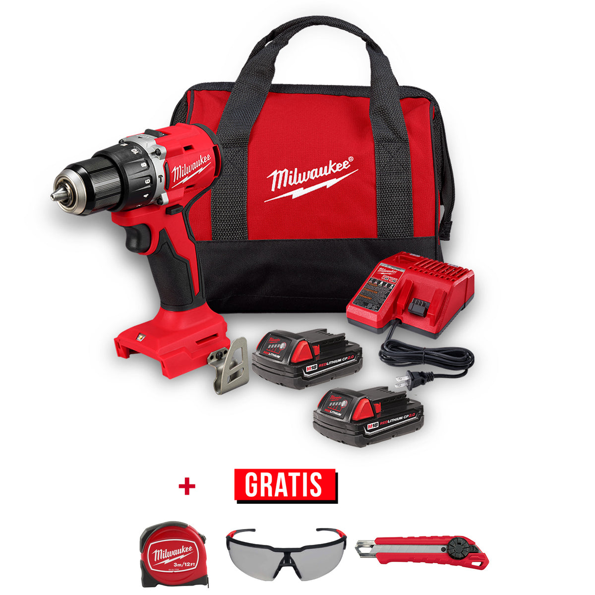 Rotomartillo de 1/2" M18 Brushless + Accesorios Milwaukee P224-3602