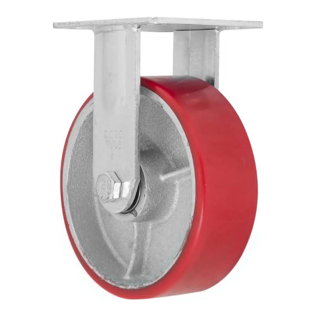 Rodaja de Poliuretano Rojo Fija con Placa de 6" Dogotuls ZF5060