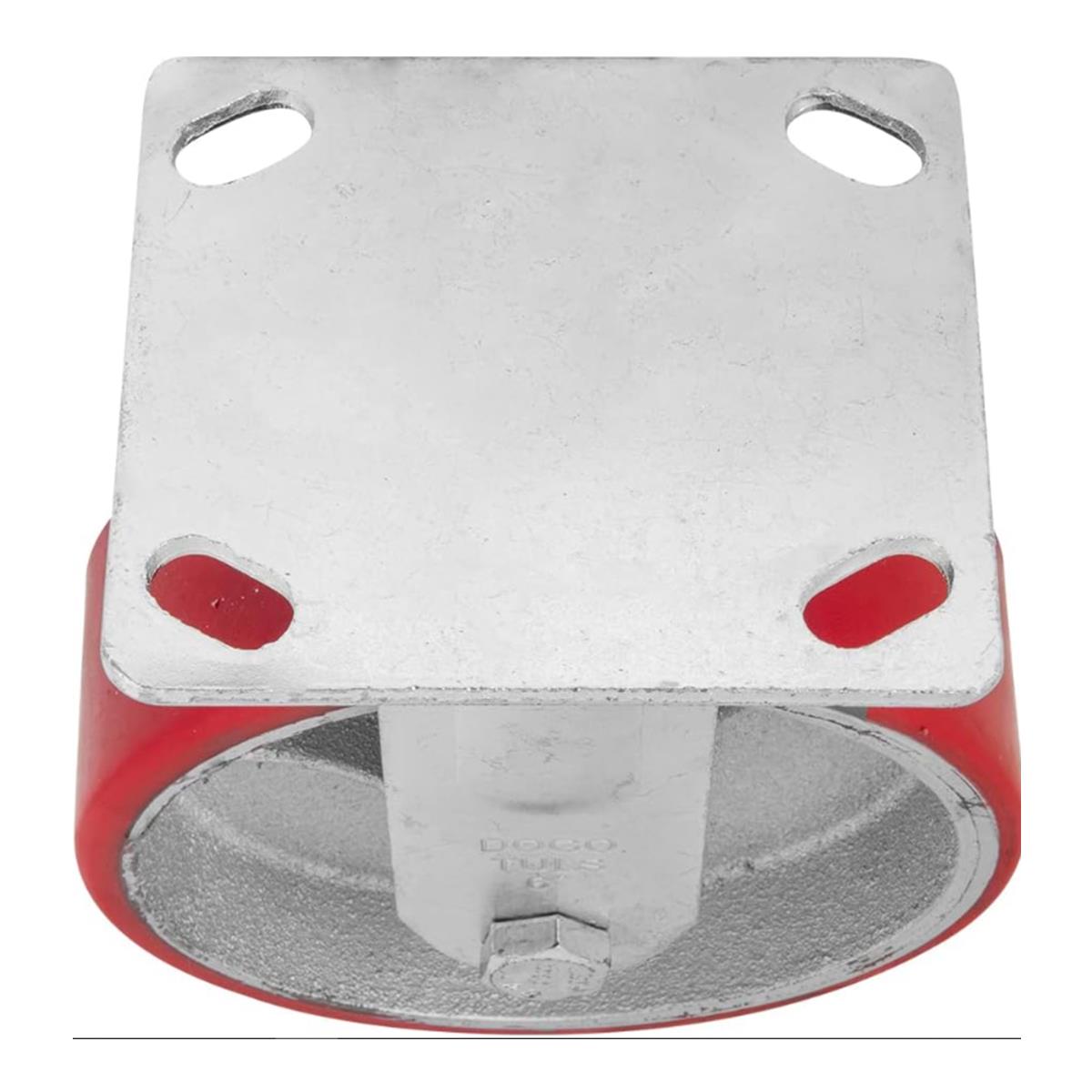 Rodaja de Poliuretano Rojo Fija con Placa de 6" Dogotuls ZF5060