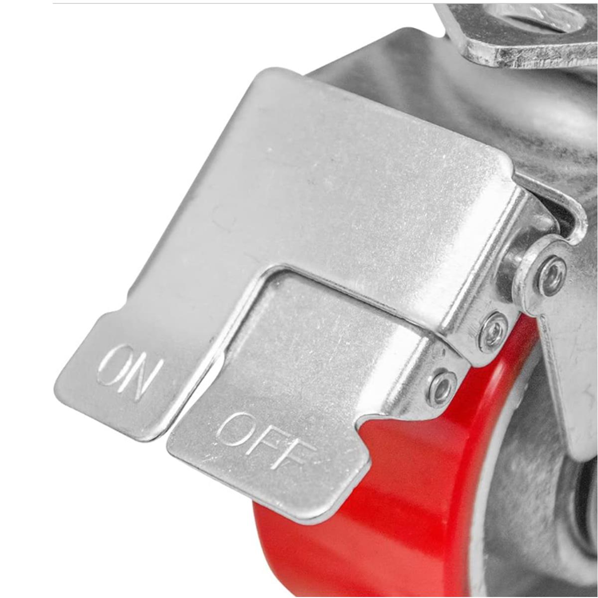 Rodaja de Poliuretano Rojo Giratoria Con Freno de 6" Dogotuls ZF5068