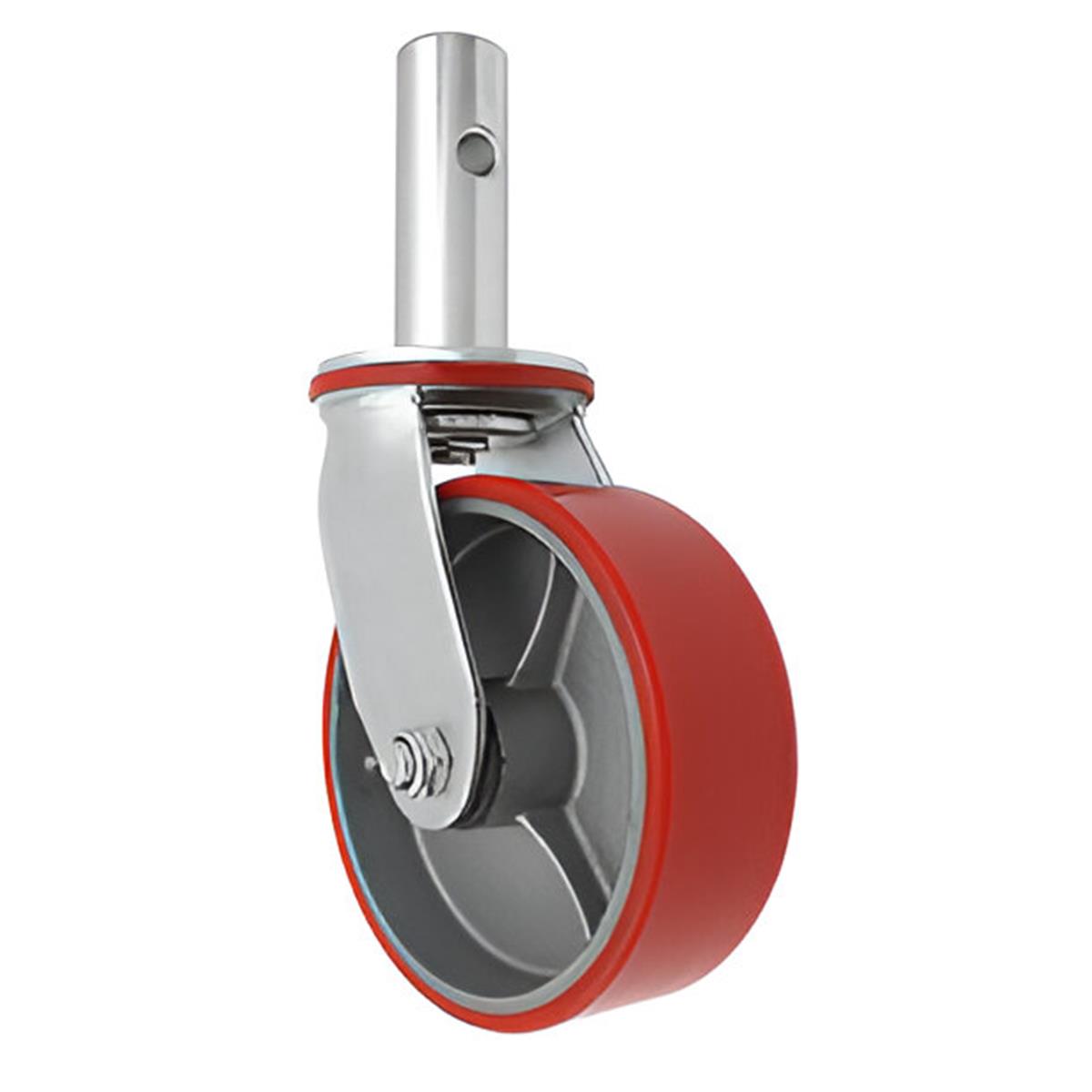 Rodaja para Andamio de Fierro con Poliuretano Rojo Giratoria 6"³ Dogotuls ZF5155