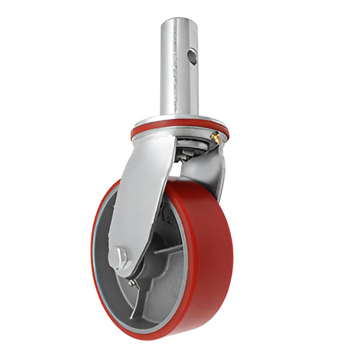 Rodaja para Andamio de Fierro con Poliuretano Rojo Giratoria 6"³ Dogotuls ZF5155
