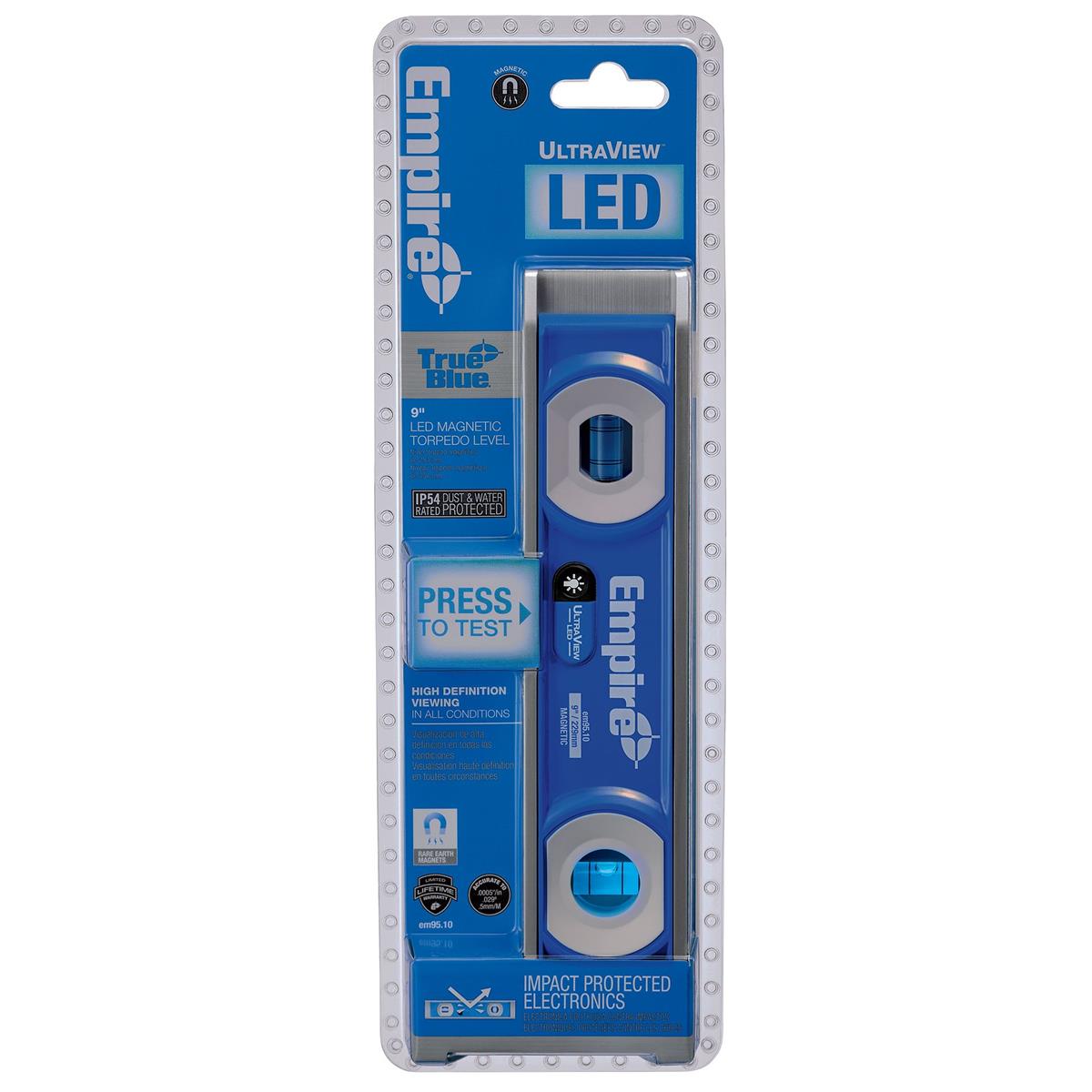 Nivel Magnético Tipo Torpedo de 9" con Luz Led Empire EM95.10