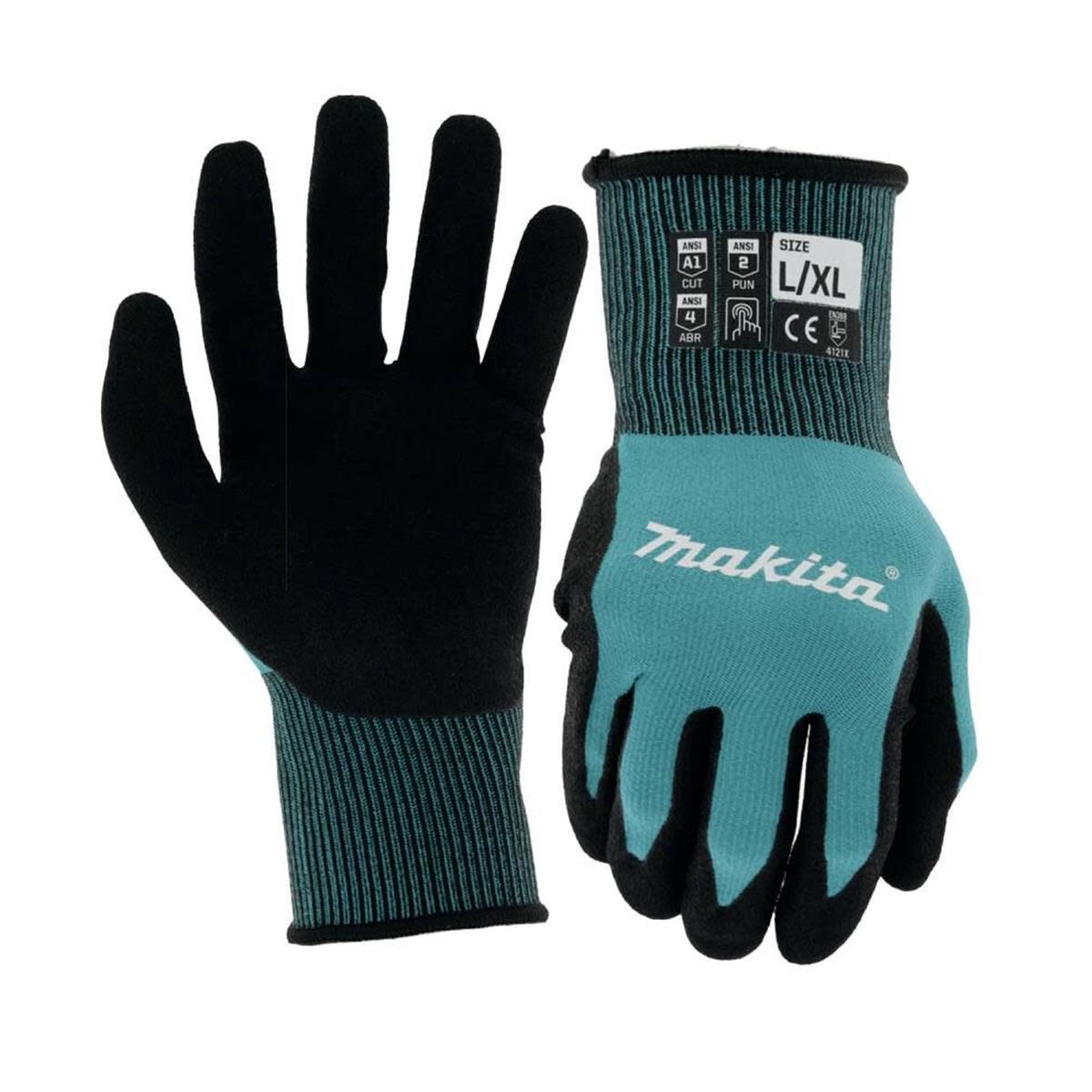 Guantes de Corte FitKnit™ Nivel 1 Recubiertos de Nitrilo (Grande/Extra Grande) Makita T-04123