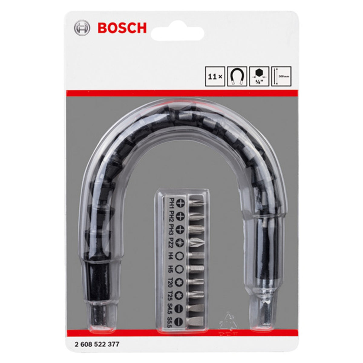 Juego de 11 Puntas Extra Hard + Extensión Flexible Bosch 2608522377