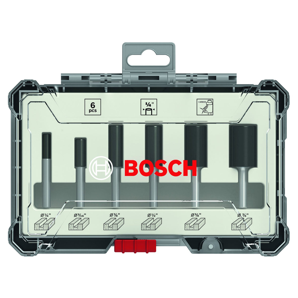 Juego de 6 Fresas Rectas para Router 1/4" Bosch PRO 2607017467