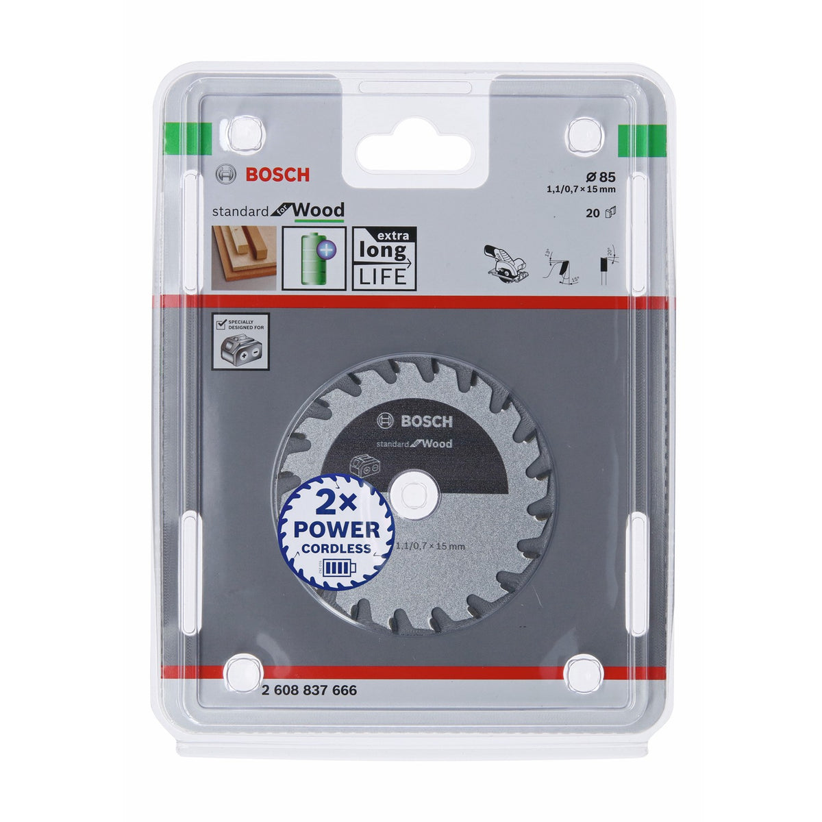 Disco Sierra 3-3/8" para Madera 20D Bosch 2608837666