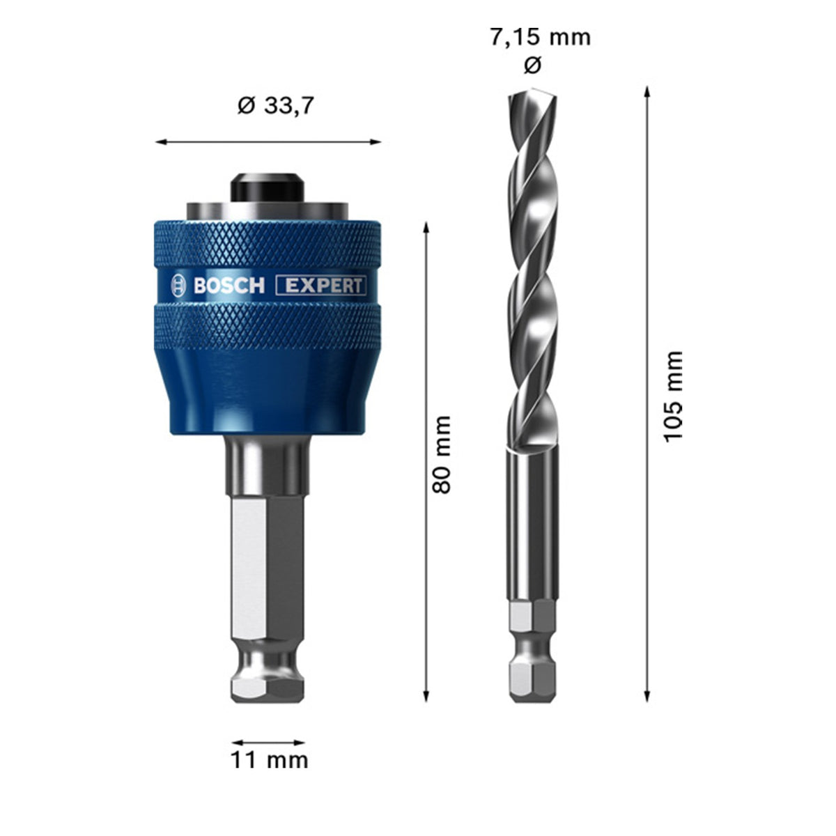 Adaptador EXPERT Power Change Plus con Broca Guía de 11 mm Bosch 2608900527
