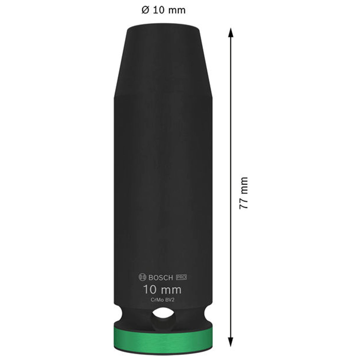 Dado de Impacto PRO 1/2" x 10 mm Largo Bosch 2608003044