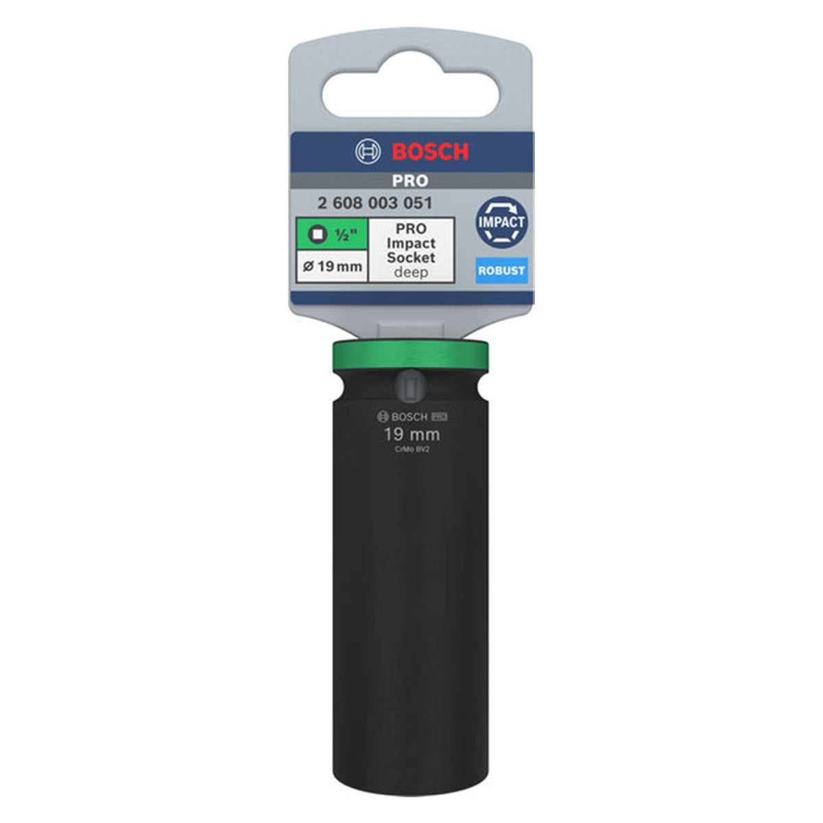 Dado de Impacto PRO 1/2" x 19 mm Largo Bosch 2608003051