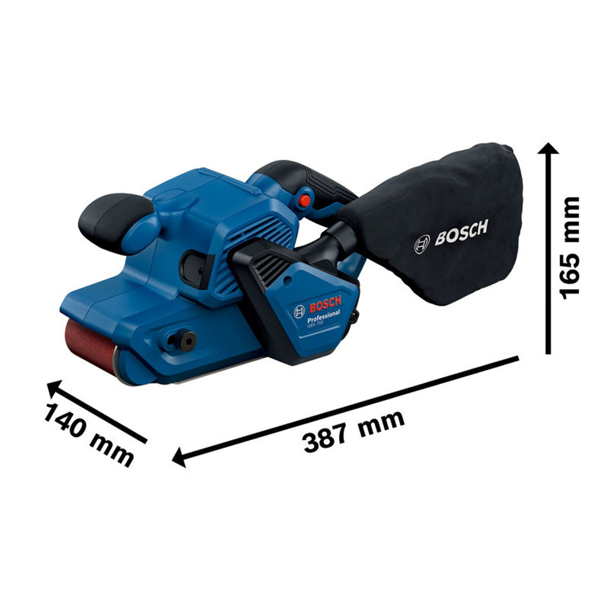 Lijadora de Banda 3” × 21” 850 W GBS 750 Bosch Professional 06012C10G0