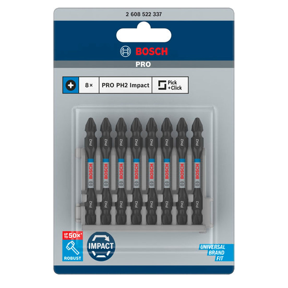 Juego de 8 Puntas Dobles PRO Impact PH2 65 mm Bosch 2608522337