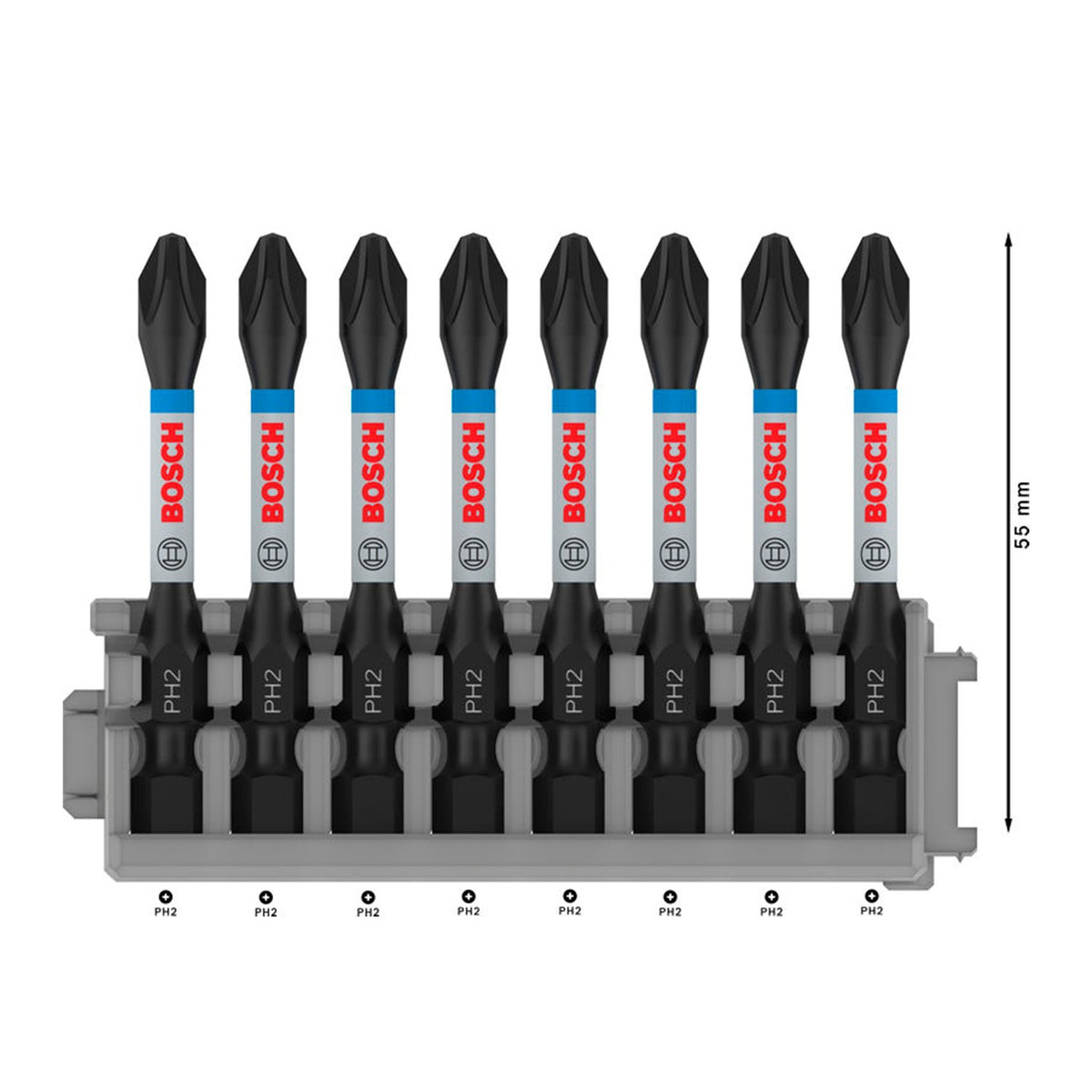 Punta de Impacto PH2 de 2" Bosch Impact Control Paquete de 8 Piezas 2608522330