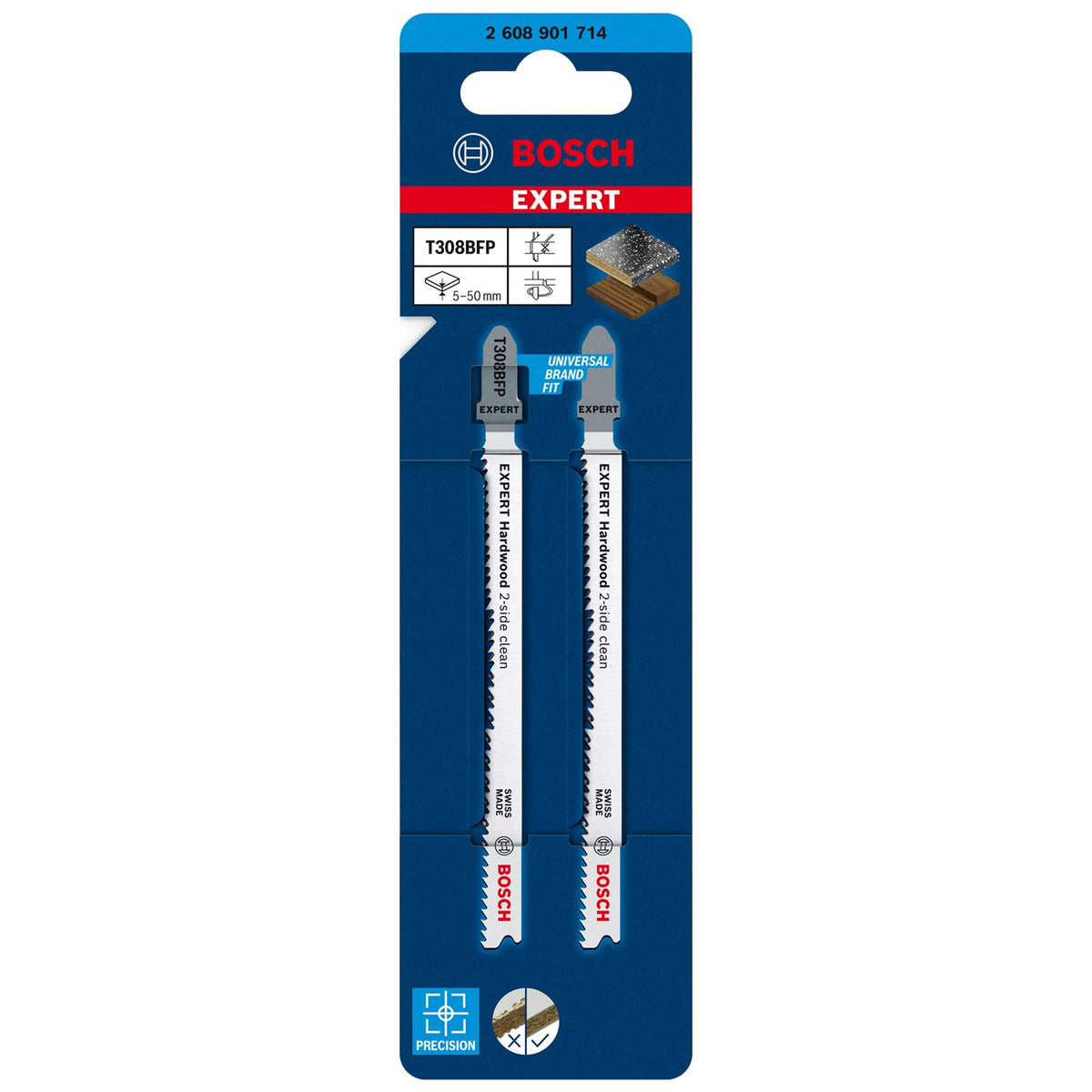 Segueta Caladora para Madera Dura 2pz T308BFP EXPERT Bosch 2608901714
