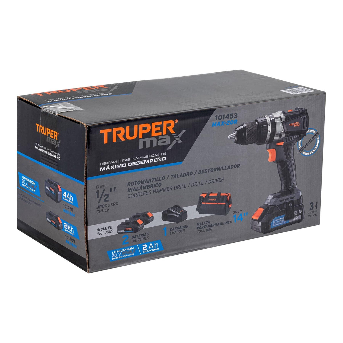 Rotomartillo Inalámbrico de 1/2" Truper Max 101453 | MAX-20R