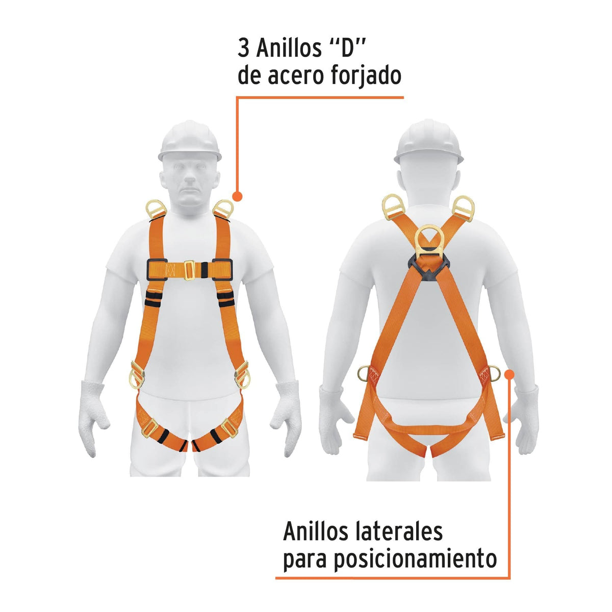 Arnés de Cuerpo Completo con 3 Anillos Truper 14433 | ARN-5437